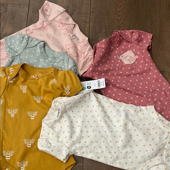 Carter’s 5 piece short sleeve onesie set nwt koala, bees, bird, flowers 3month - Picture 1 of 6